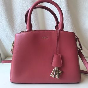 DKNY pink satchel crossbody purse